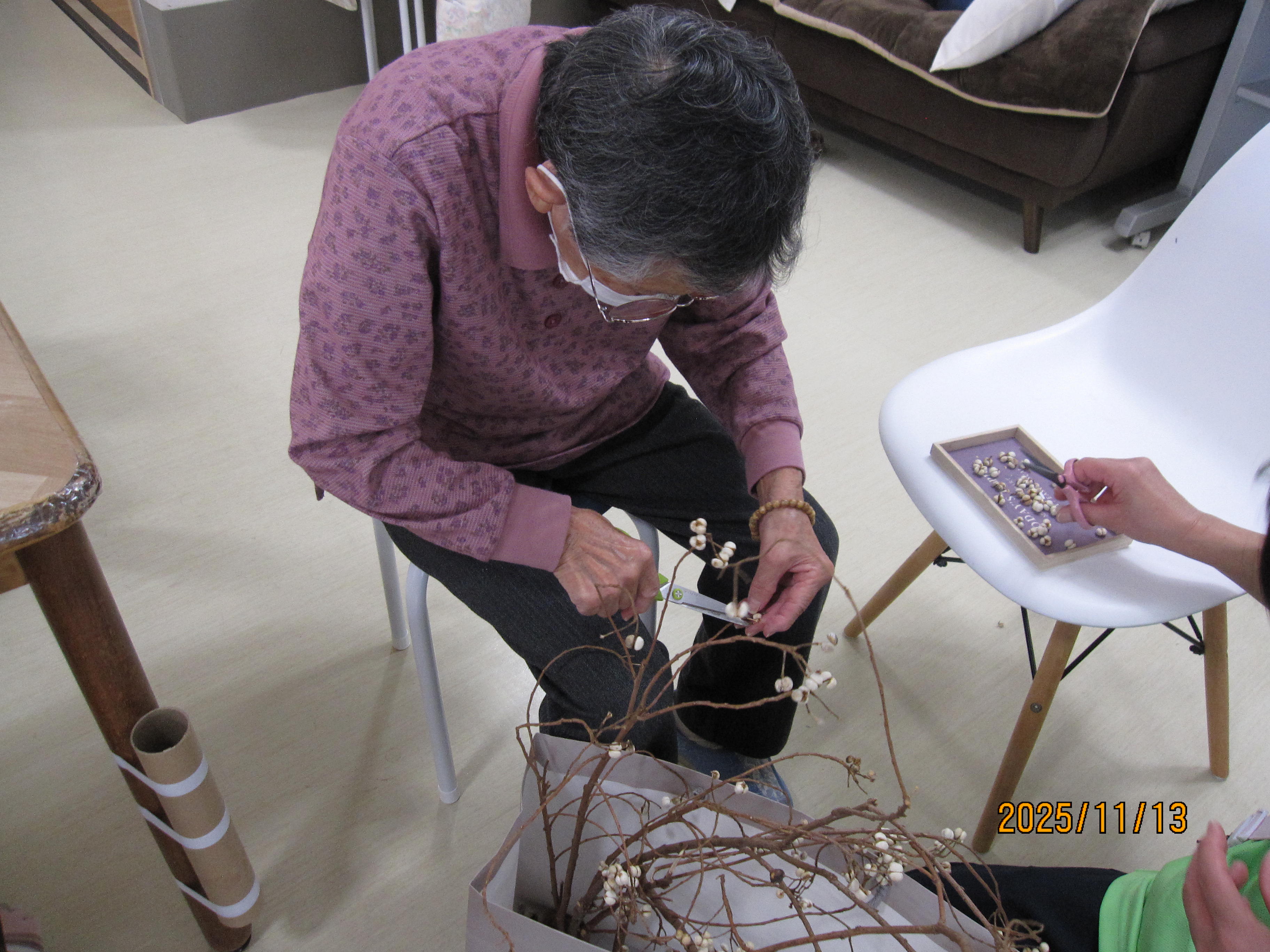 デイ　クリスマスのリース作り